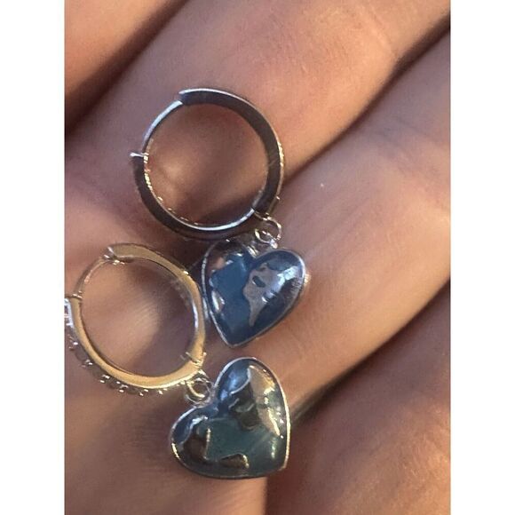 925 Sterling Silver & Enamel Dangle Drop Earrings - Picture 1 of 3